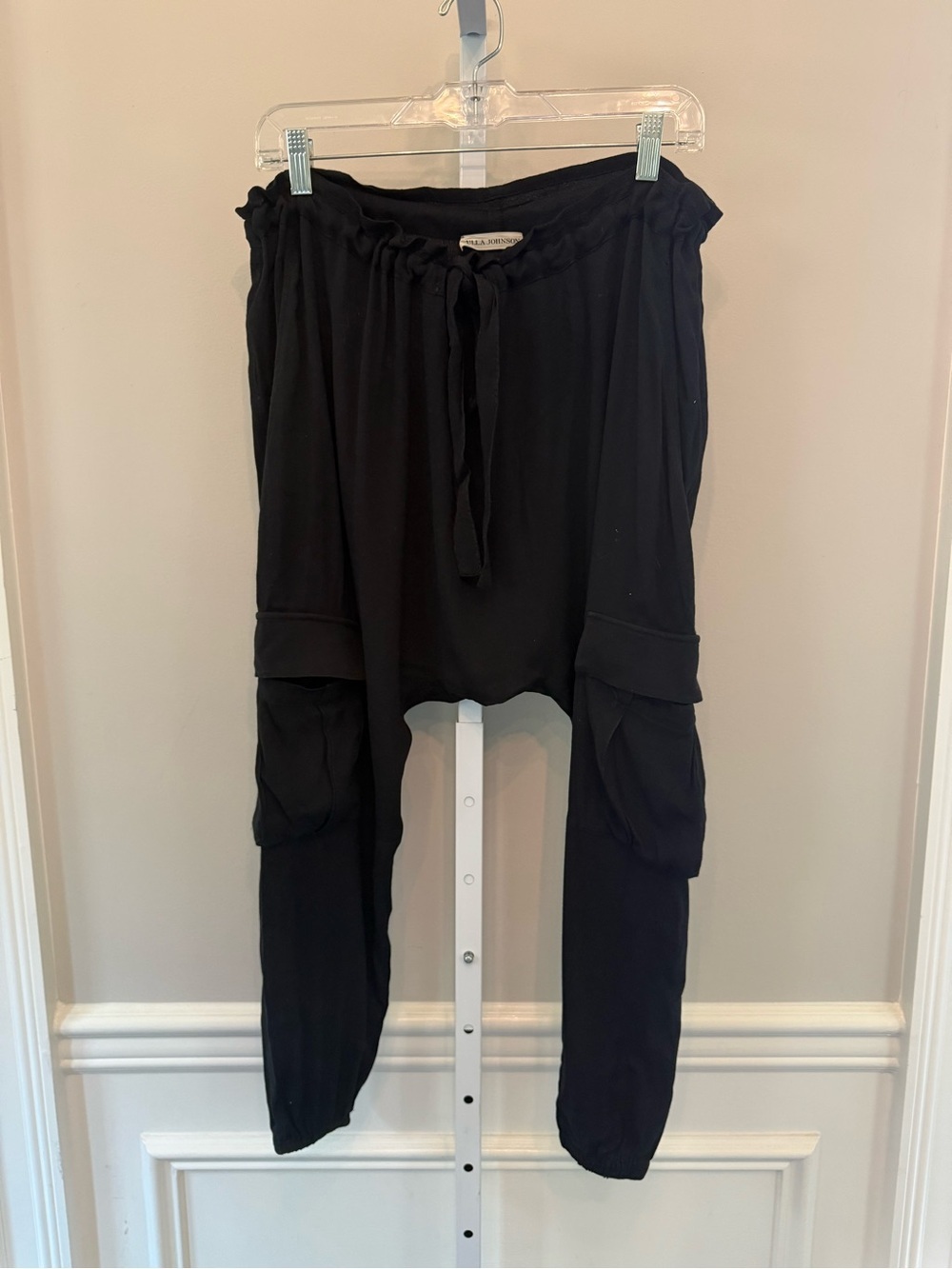 Ulla Johnson Black Cargo Harlem Pants Drawstring Waist Size 0